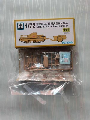 S-Model PS720004 1/72 Italian L3/33 Lf Flame Tank & Trailer 1+1 Plastic Mode