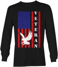 USA Veteran American Flag - Military Eagle 4th Of July Unisex Long Sleeve Shirt