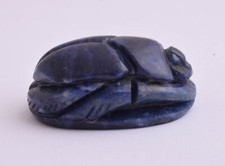 Lapis Lazuli Scarab Beetle Egyptian Hand Carved Gemstone Carving 2.1" / 70 gram