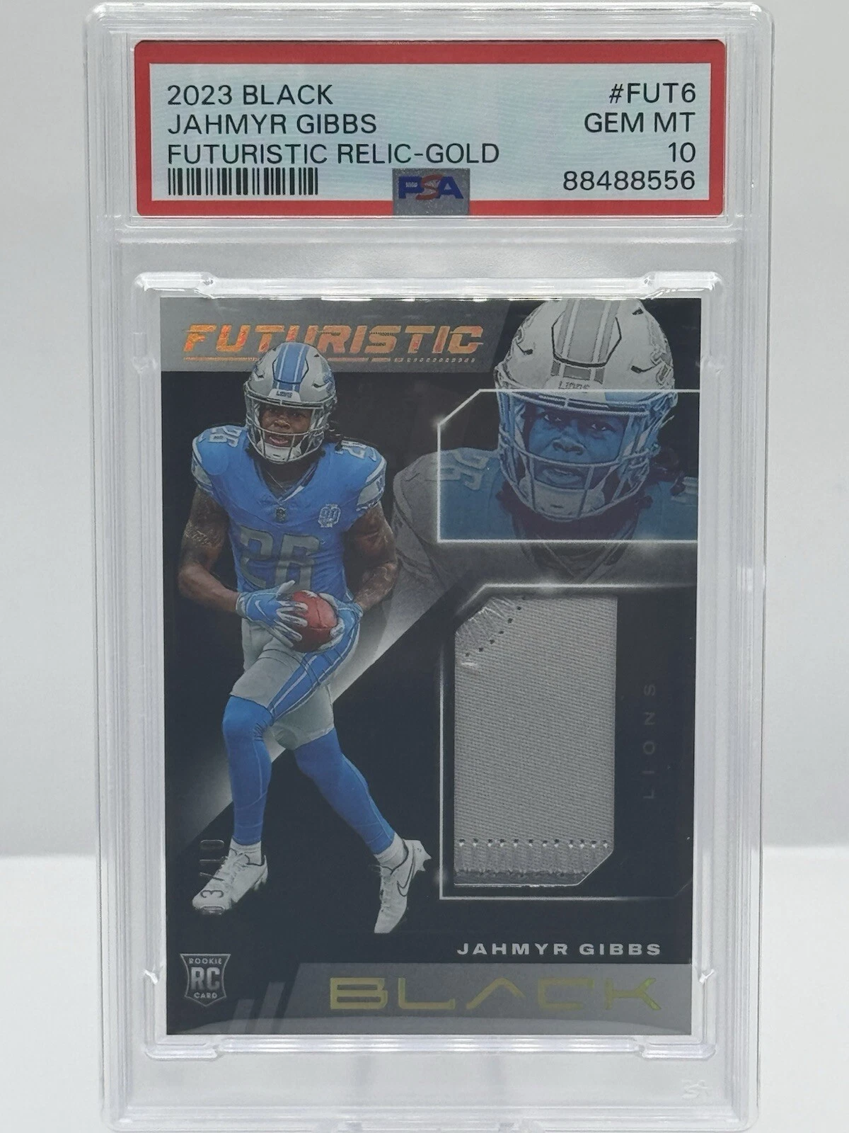 Jahmyr Gibbs Panini Black Futuristic Relics #FUT6 Gold