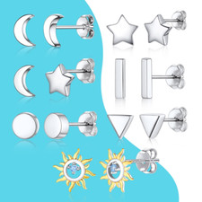 Celestial Moon Stud Earring 925 Sterling Silver Everyday Earring Gift For Her