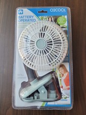 O2COOL 4 Inch Clip On Stroller Fan, Portable Battery Operated Fan Grey