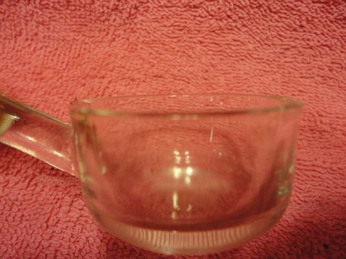 Clear Glass Sauce Ladle Etched Floral Condiment dipper 5 in Long Vintage - Picture 5 of 5