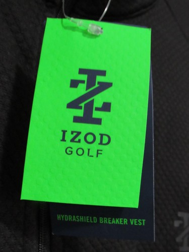 Izod Sleeveless Vest Mens XL Full Zip Black Golf Pockets Water Wind Proof UPF 50 - Picture 8 of 12