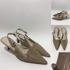 VINTAGE RARE ETIENNE AIGNER WOMENS NUDE BEIGE HIGH HEELS SLINGBACK SZ 6M