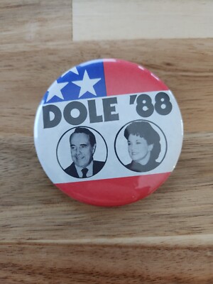 Vintage Bob Dole Republican Presidential Senator Candidate Campaign Pin Button