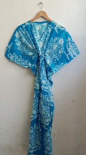 Indian Animal Bird Print Kaftan Sleepwear Beach Dress Night Gown Cover Up Caftan - Picture 79 of 100