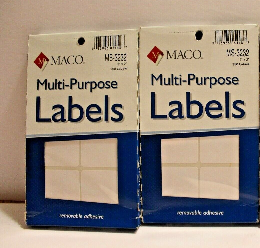 Maco Labels MultiPurpose Handwrite Square 2x2 in. MS3232 3 packs