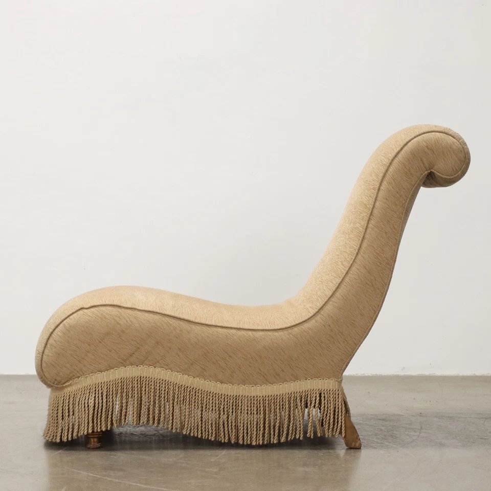 Sillón Antiguo Umbertino Madera Tela Italia Siglo XIX Original Foto 3 de 4