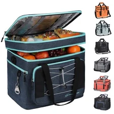 Collapsible Soft Sided Cooler - 60 Cans Extra Large Lunch Cooler, Navy Blue
