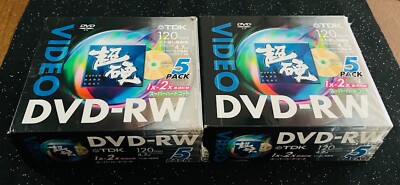 TDK DVD RW 5-disc pack lot of 2 SEALED 120min 4.7GB from Japan