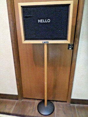 Unique Claridge Weighted Base Standing Wooden Advertising Sign & Chalkboard