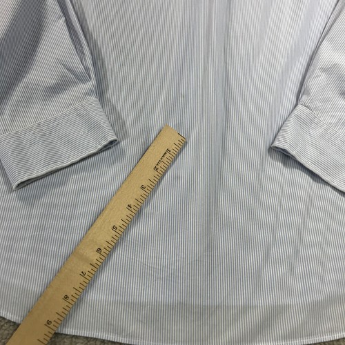 Vince Shirt Mens Extra Large Button Up Blue White Stripe Preppy Casual - Picture 6 of 10