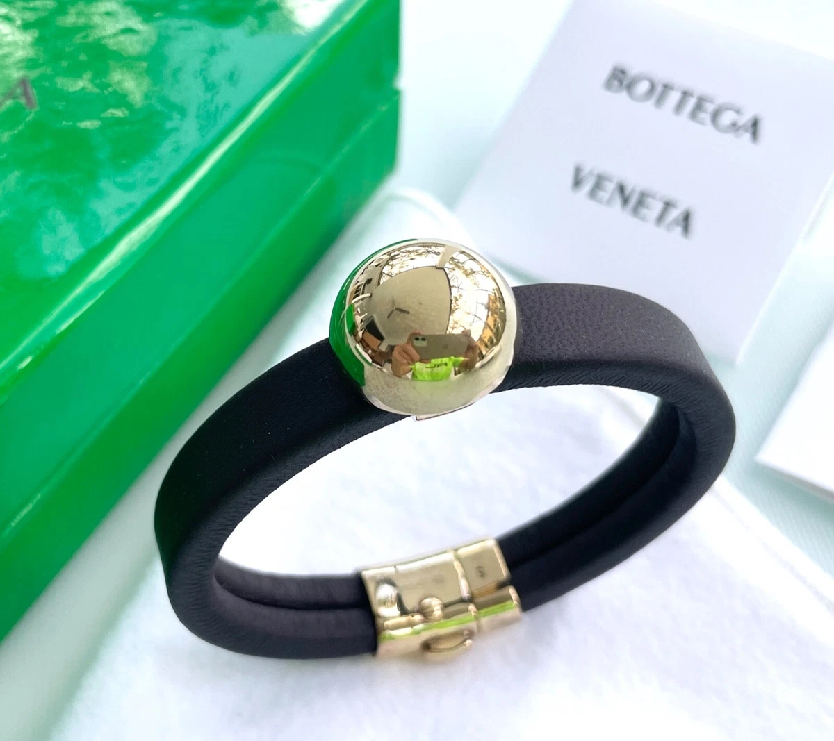 Bottega Veneta Black Leather Fashion Bracelets for sale | eBay