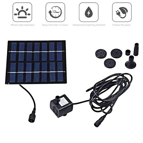 Solar Power Fountain Submersible Floating Water Pump Bird Bath Pond Garden Decor - Bild 10 von 11