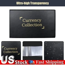 40 Sheets Currency Page Paper Money Album Banknote Storage Collection Display