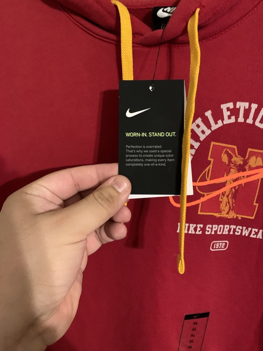 New Nike Class of 72 Club Hoodie Size M Mens Gym Red/University
