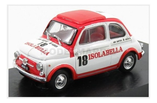 Brumm R408 Fiat - Neue 500D - Amaro Isolabella 1960 - Weiß Rot - 1/43-image