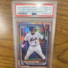 2024 Bowman Draft Yovanny Rodriguez /10 Chrome Rose Gold Refractor PSA 10 
