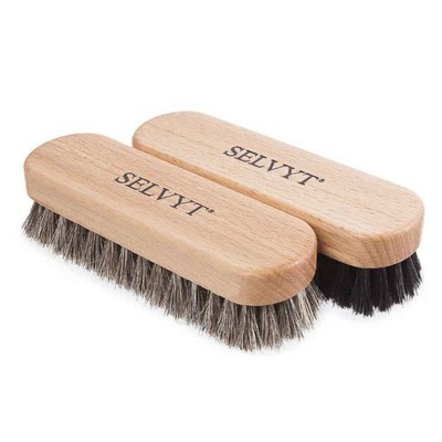 Selvyt Premium Rosshaar Polierbürste kleine Bürste für Schuhpolitur & Glanz