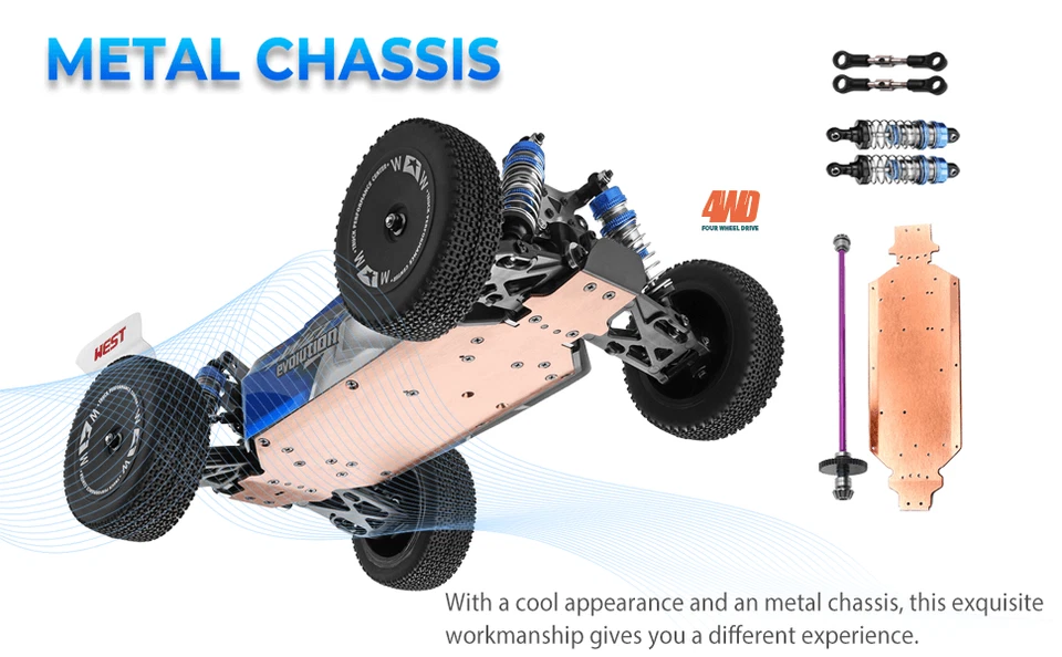 WLtoys 144011 1/14 Fast RC Car,Max 43 MPH 4WD Off-Road RC Car with LED Light - Image 4 of 4