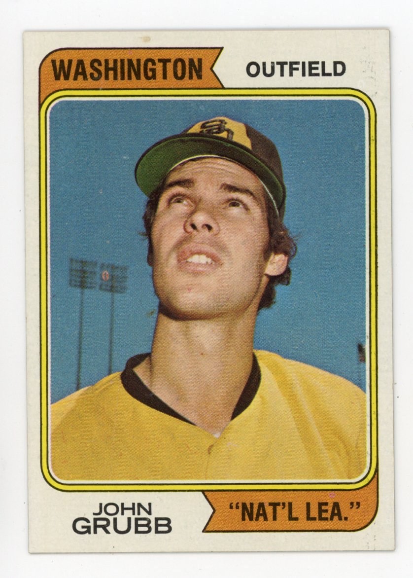 1974 Topps - Johnny Grubb #32 Washington (RC) National League Error