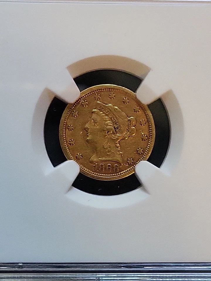 1868-S $2.50 Liberty Head Gold Quarter Eagle - NGC XF40 - SCARCE - Image 3 of 4