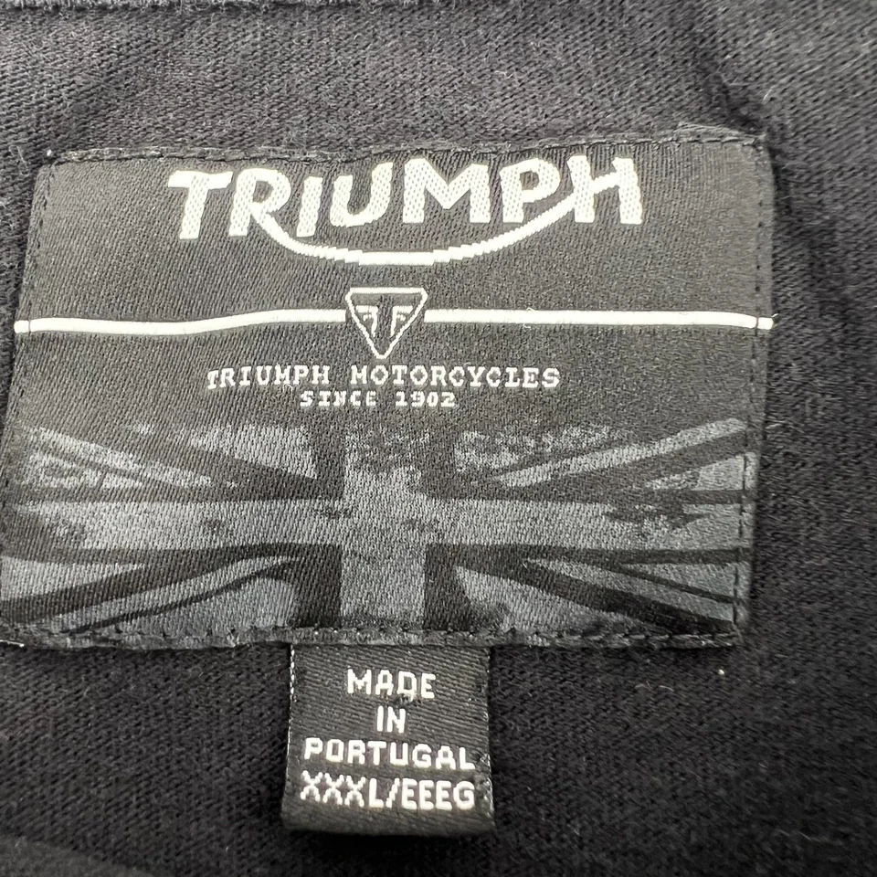 Camiseta TRIUMPH Para Hombre Talla XXXL Negra/Blanca Estampado Gráfico Manga Corta Cuello Redondo Foto 3 de 4
