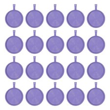 20 Pcs Round Pattern Pendant Trays Kit, 25mm Bezel Pendant Base, Purple