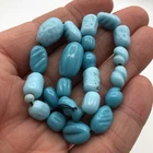 Vintage Czech? Molded Blue Milk Glass Beaded Bracelet