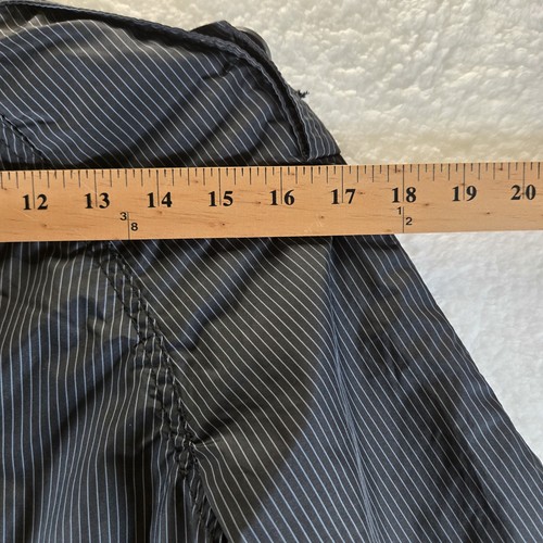 XHILARATION Womens Lightweight Long All Weather Sz S Coat Jacket Black Pinstripe - Picture 15 of 17