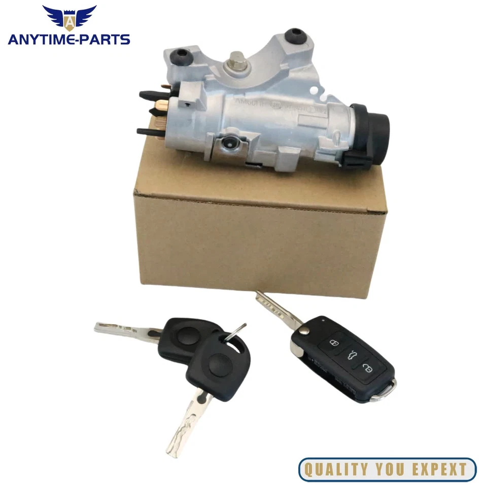 For Volkswagen Jetta Passat Ignition Lock Cylinder Assembly W/ Key Shells - Imagem 4 de 4