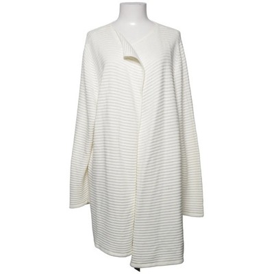 Talbots, Strickjacke, Damen, Größe: 2XL, Weiß, Einfarbig, Rippenstrick #kBh