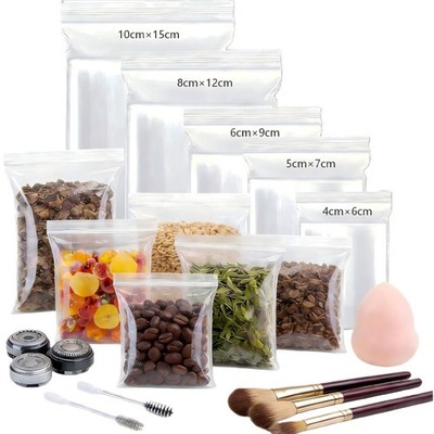 Zip Lock Bags, Set 500, Mehrgrößen, transparent, wiederverschließbar, hygienisch