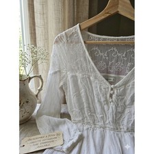 Abercrombie & Fitch Coquette Boho Embroidered Mini Dress Women's XS White