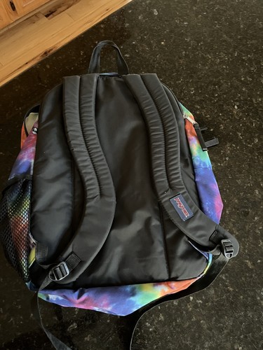 Jansport Tie Dye Backpack Rainbow Pattern Adjustable Straps - Picture 3 of 10