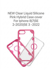 Clear Liquid Silicone Pink Hybrid Case cover For Iphone 8 7 SE 2-2020 SE 3 -2022
