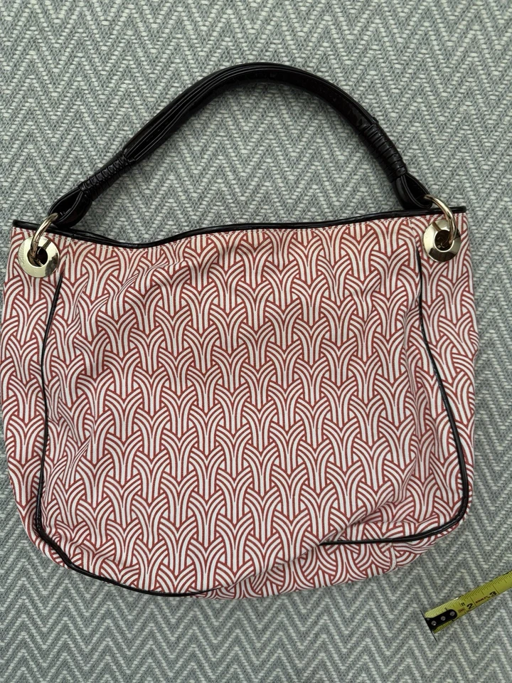 Ame and Lulu Bolso de Mano Cartera Bolso de Mano Rojo Marrón Charol Mango Nuevo con Etiquetas Foto 2 de 4