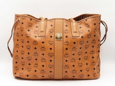 Mcm Liz Reversible Large Tote In Cognac Viset...