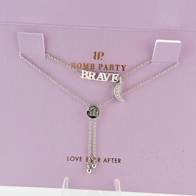 Bomb Party Love Ever After ''The Brave Moon Bracelet'' CZ on Rhodium RBP3803 RETRO
