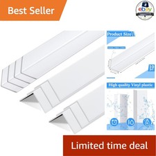Wall Corner Guard 10 Pcs Vinyl Protectors 3/4 X 48 Inches White Rectangular