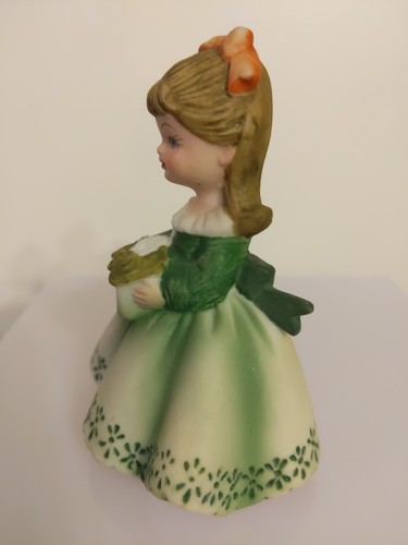 Lefton October Birthday Girl Ceramic Bisque China KW7227 Japan Vtg - Picture 2 of 7