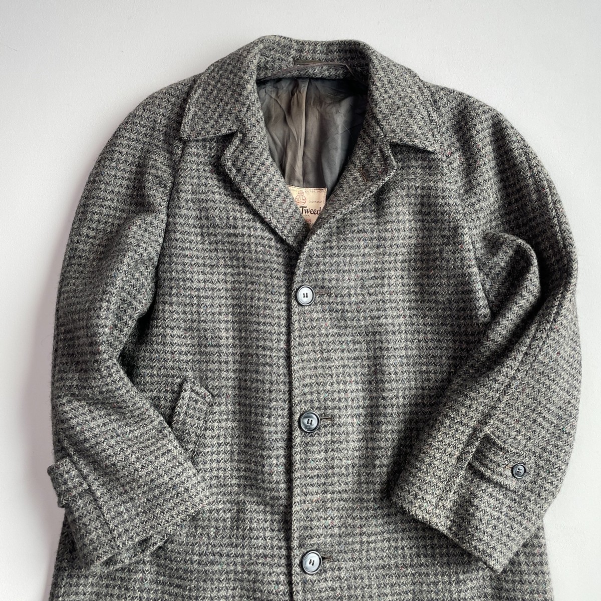 VNTG Harris Tweed (38R) 100% Wool Flecked Balmacaan Raglan