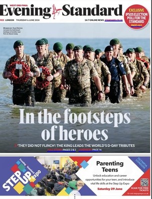 D-Day 80 Anniversary King Charles Roy Keane Evening Standard Newspaper Juni 2024