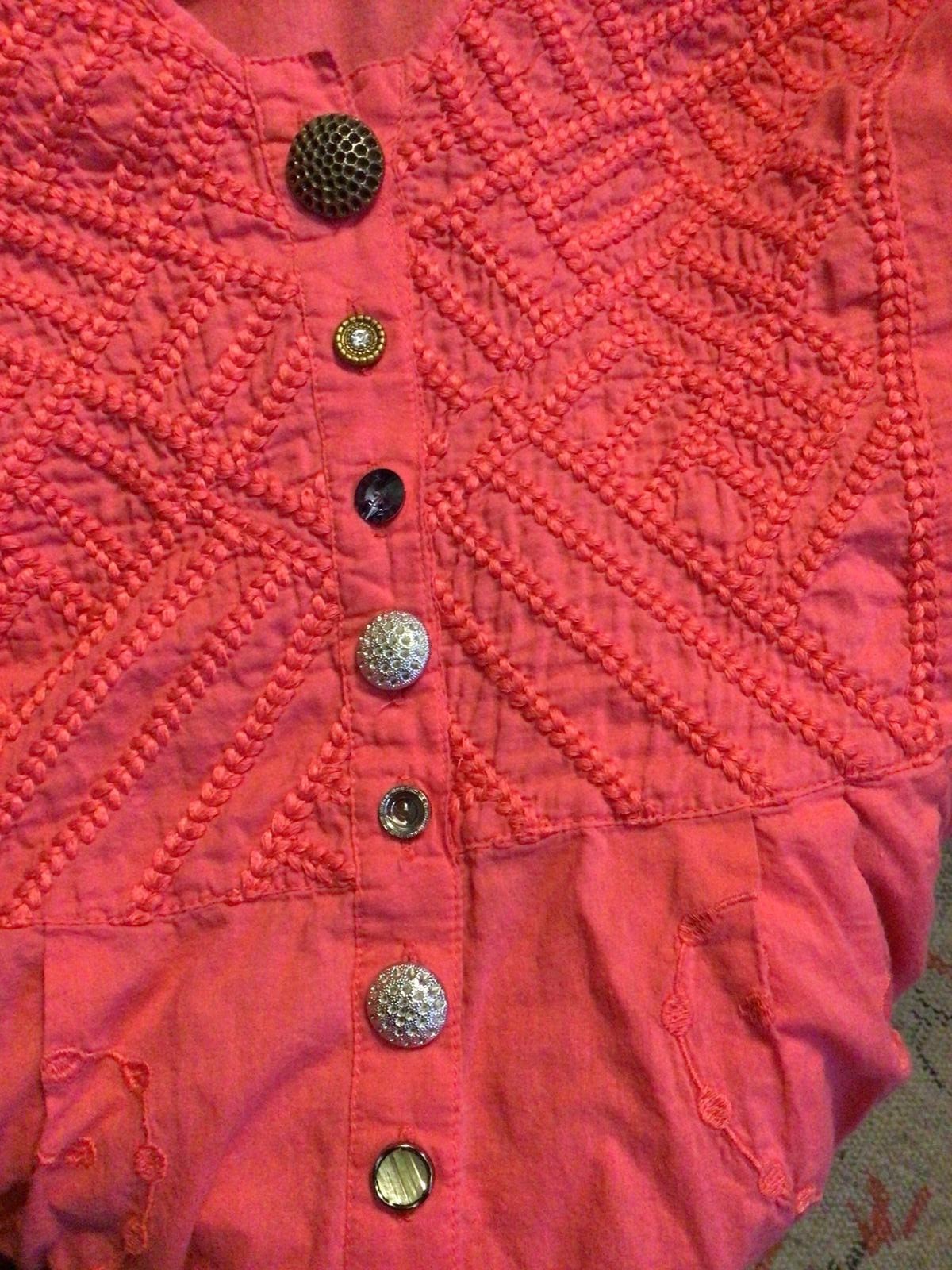 Soft Surroundings Boho Button Down Embroidered Bl… - image 9