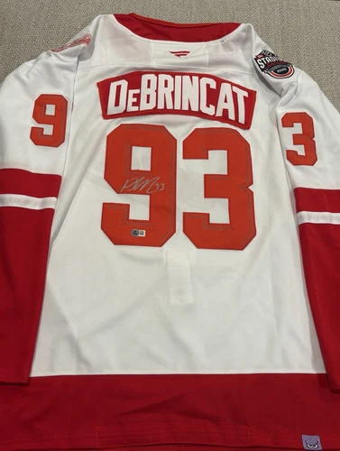 BECKETT COA ALEX DEBRINCAT Signed Autographed Detroit Red Wings Hockey Jersey
