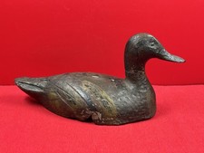 Chasse pêche art populaire. Appeau appelant leurre canard ancien en bois 30 cm