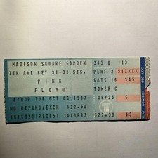 Pink Floyd Ticket Stub 1987 MSG Momentary Lapse of Reason Tour Vintage