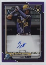 2024 Bowman Chrome Prospect Purple Refractor /250 Juan Baez #CPA-JBA Auto 2q9