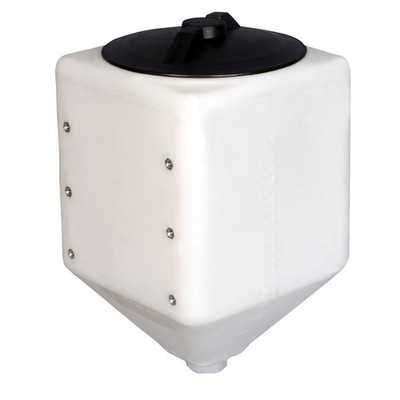 Norwesco 10 Gallon Square Total Drain Tank for Patio, Lawn, and Garden, White